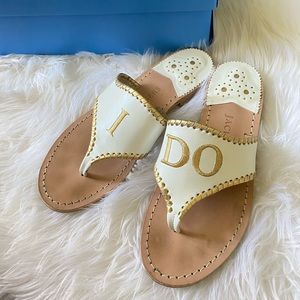 Jack Rogers I Do sandals gold/white